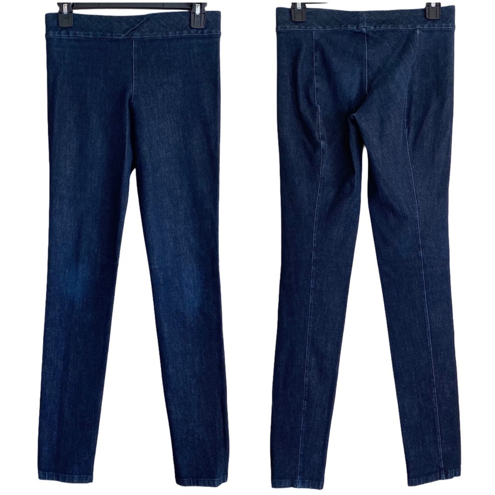 THE ROW Preppy Equestrian Stretchy Dark Wash Pull On Skinny Jeans Sz XS Luxury
